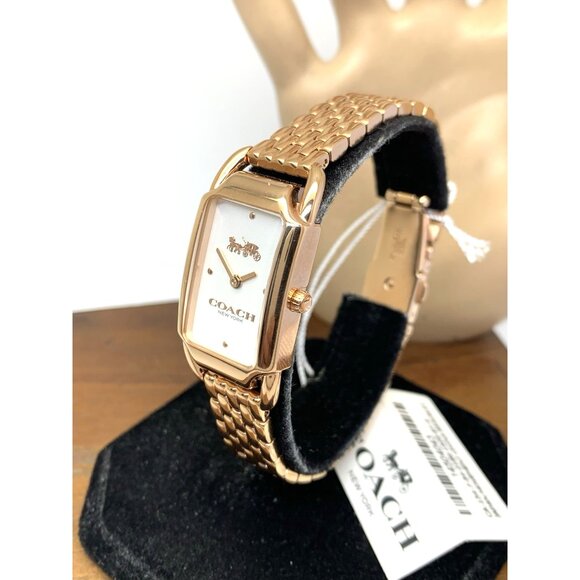 Coach Women\'s Watch 14504043 Quartz Silver Rose Gold Stainless Steel Tank 20mm main image 8